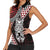 Red Aotearoa Niho Taniwha Women Sleeveless Polo Shirt Maori Mythology Tooth - Taniko Motifs