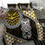 Yellow Aotearoa Niho Taniwha Bedding Set Maori Mythology Tooth - Taniko Motifs