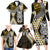 Yellow Aotearoa Niho Taniwha Family Matching Long Sleeve Bodycon Dress and Hawaiian Shirt Maori Mythology Tooth - Taniko Motifs