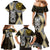 Yellow Aotearoa Niho Taniwha Family Matching Mermaid Dress and Hawaiian Shirt Maori Mythology Tooth - Taniko Motifs