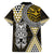 Yellow Aotearoa Niho Taniwha Family Matching Off The Shoulder Long Sleeve Dress and Hawaiian Shirt Maori Mythology Tooth - Taniko Motifs