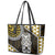 Yellow Aotearoa Niho Taniwha Leather Tote Bag Maori Mythology Tooth - Taniko Motifs