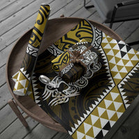 Yellow Aotearoa Niho Taniwha Wrapping Paper Maori Mythology Tooth - Taniko Motifs LT14 - Polynesian Pride