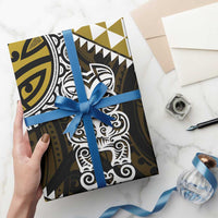 Yellow Aotearoa Niho Taniwha Wrapping Paper Maori Mythology Tooth - Taniko Motifs LT14 - Polynesian Pride