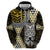 Yellow Aotearoa Niho Taniwha Zip Hoodie Maori Mythology Tooth - Taniko Motifs