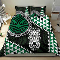 Green Aotearoa Niho Taniwha Bedding Set Maori Mythology Tooth - Taniko Motifs LT14 - Polynesian Pride