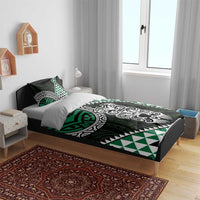 Green Aotearoa Niho Taniwha Bedding Set Maori Mythology Tooth - Taniko Motifs LT14 - Polynesian Pride