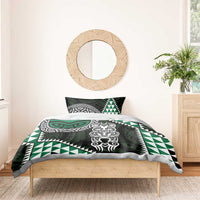 Green Aotearoa Niho Taniwha Bedding Set Maori Mythology Tooth - Taniko Motifs LT14 - Polynesian Pride