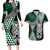 Green Aotearoa Niho Taniwha Couples Matching Long Sleeve Bodycon Dress and Hawaiian Shirt Maori Mythology Tooth - Taniko Motifs