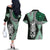 Green Aotearoa Niho Taniwha Couples Matching Off The Shoulder Long Sleeve Dress and Hawaiian Shirt Maori Mythology Tooth - Taniko Motifs