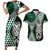 Green Aotearoa Niho Taniwha Couples Matching Short Sleeve Bodycon Dress and Hawaiian Shirt Maori Mythology Tooth - Taniko Motifs