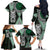 Green Aotearoa Niho Taniwha Family Matching Off The Shoulder Long Sleeve Dress and Hawaiian Shirt Maori Mythology Tooth - Taniko Motifs