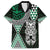 Green Aotearoa Niho Taniwha Family Matching Off The Shoulder Long Sleeve Dress and Hawaiian Shirt Maori Mythology Tooth - Taniko Motifs