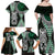 Green Aotearoa Niho Taniwha Family Matching Off Shoulder Maxi Dress and Hawaiian Shirt Maori Mythology Tooth - Taniko Motifs