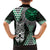 Green Aotearoa Niho Taniwha Family Matching Short Sleeve Bodycon Dress and Hawaiian Shirt Maori Mythology Tooth - Taniko Motifs