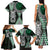 Green Aotearoa Niho Taniwha Family Matching Tank Maxi Dress and Hawaiian Shirt Maori Mythology Tooth - Taniko Motifs