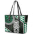 Green Aotearoa Niho Taniwha Leather Tote Bag Maori Mythology Tooth - Taniko Motifs