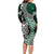 Green Aotearoa Niho Taniwha Long Sleeve Bodycon Dress Maori Mythology Tooth - Taniko Motifs