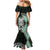 Green Aotearoa Niho Taniwha Mermaid Dress Maori Mythology Tooth - Taniko Motifs