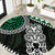 Green Aotearoa Niho Taniwha Round Carpet Maori Mythology Tooth - Taniko Motifs