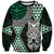 Green Aotearoa Niho Taniwha Sweatshirt Maori Mythology Tooth - Taniko Motifs