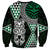 Green Aotearoa Niho Taniwha Sweatshirt Maori Mythology Tooth - Taniko Motifs