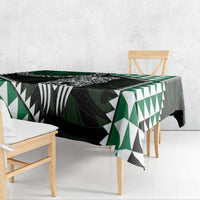 Green Aotearoa Niho Taniwha Tablecloth Maori Mythology Tooth - Taniko Motifs LT14 - Polynesian Pride
