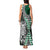 Green Aotearoa Niho Taniwha Tank Maxi Dress Maori Mythology Tooth - Taniko Motifs