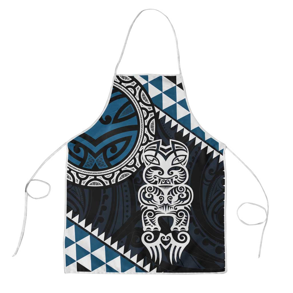 Blue Aotearoa Niho Taniwha Apron Maori Mythology Tooth - Taniko Motifs LT14 Blue - Polynesian Pride
