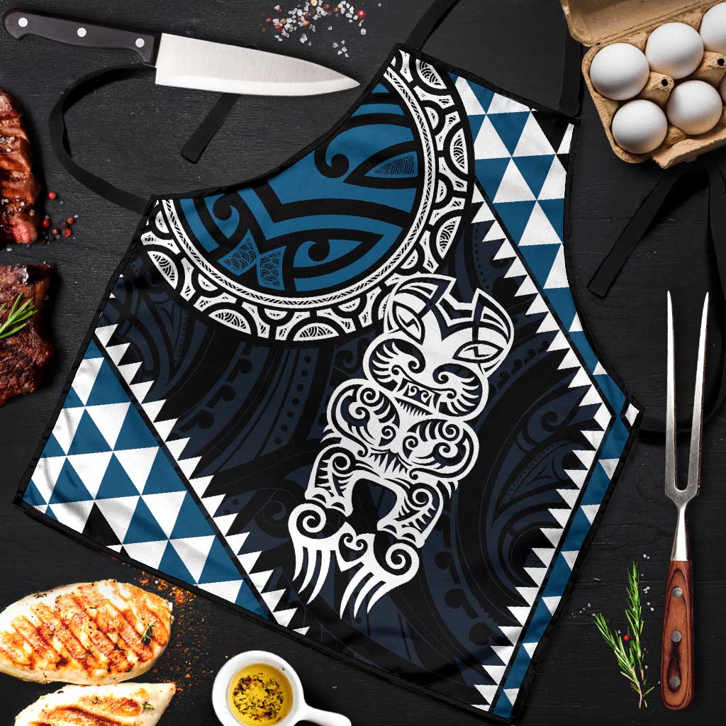 Blue Aotearoa Niho Taniwha Apron Maori Mythology Tooth - Taniko Motifs LT14 Blue - Polynesian Pride
