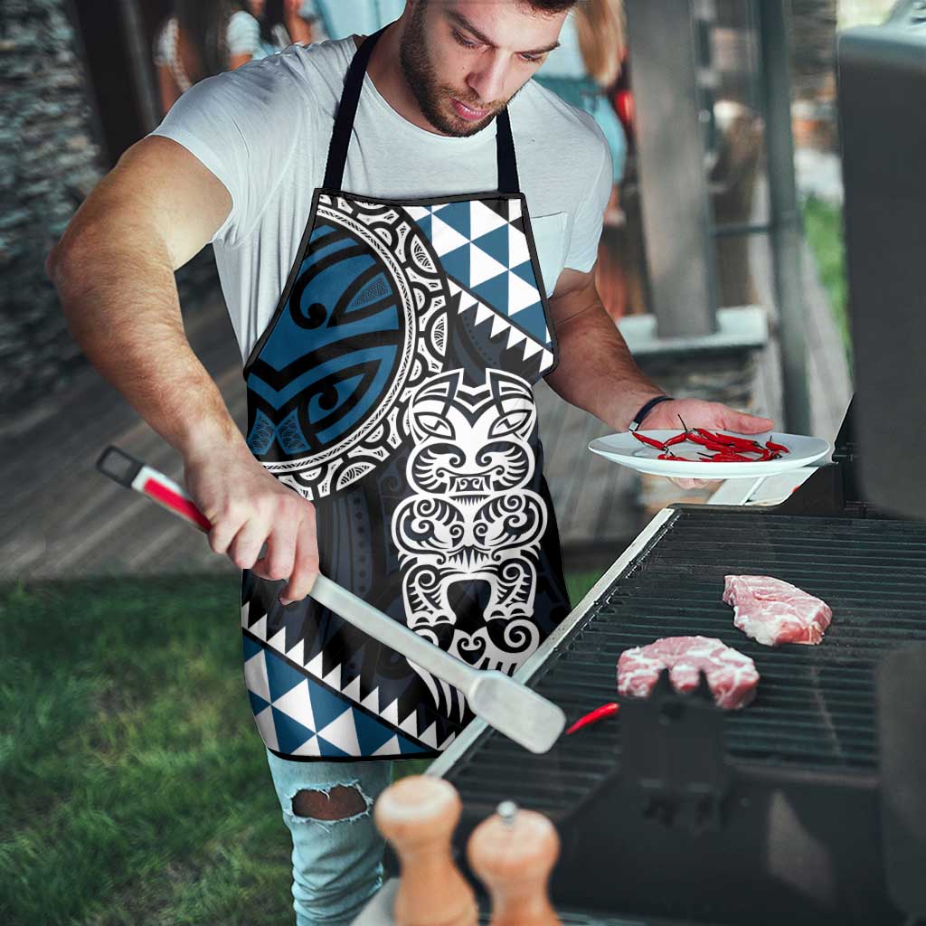 Blue Aotearoa Niho Taniwha Apron Maori Mythology Tooth - Taniko Motifs LT14 - Polynesian Pride