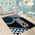 Blue Aotearoa Niho Taniwha Area Rug Maori Mythology Tooth - Taniko Motifs