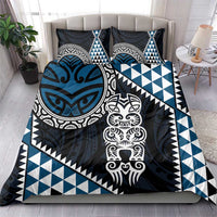 Blue Aotearoa Niho Taniwha Bedding Set Maori Mythology Tooth - Taniko Motifs LT14 - Polynesian Pride