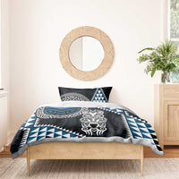 Blue Aotearoa Niho Taniwha Bedding Set Maori Mythology Tooth - Taniko Motifs LT14 - Polynesian Pride