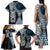 Blue Aotearoa Niho Taniwha Family Matching Tank Maxi Dress and Hawaiian Shirt Maori Mythology Tooth - Taniko Motifs