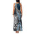 Blue Aotearoa Niho Taniwha Family Matching Tank Maxi Dress and Hawaiian Shirt Maori Mythology Tooth - Taniko Motifs