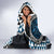 Blue Aotearoa Niho Taniwha Hooded Blanket Maori Mythology Tooth - Taniko Motifs