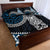 Blue Aotearoa Niho Taniwha Quilt Bed Set Maori Mythology Tooth - Taniko Motifs