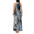 Blue Aotearoa Niho Taniwha Tank Maxi Dress Maori Mythology Tooth - Taniko Motifs