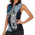 Blue Aotearoa Niho Taniwha Women Sleeveless Polo Shirt Maori Mythology Tooth - Taniko Motifs