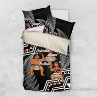 Aotearoa Kapa Haka Bedding Set 2025 Festival - Traditional Maori Dance LT14 US Twin 172cm x 218cm Black - Polynesian Pride
