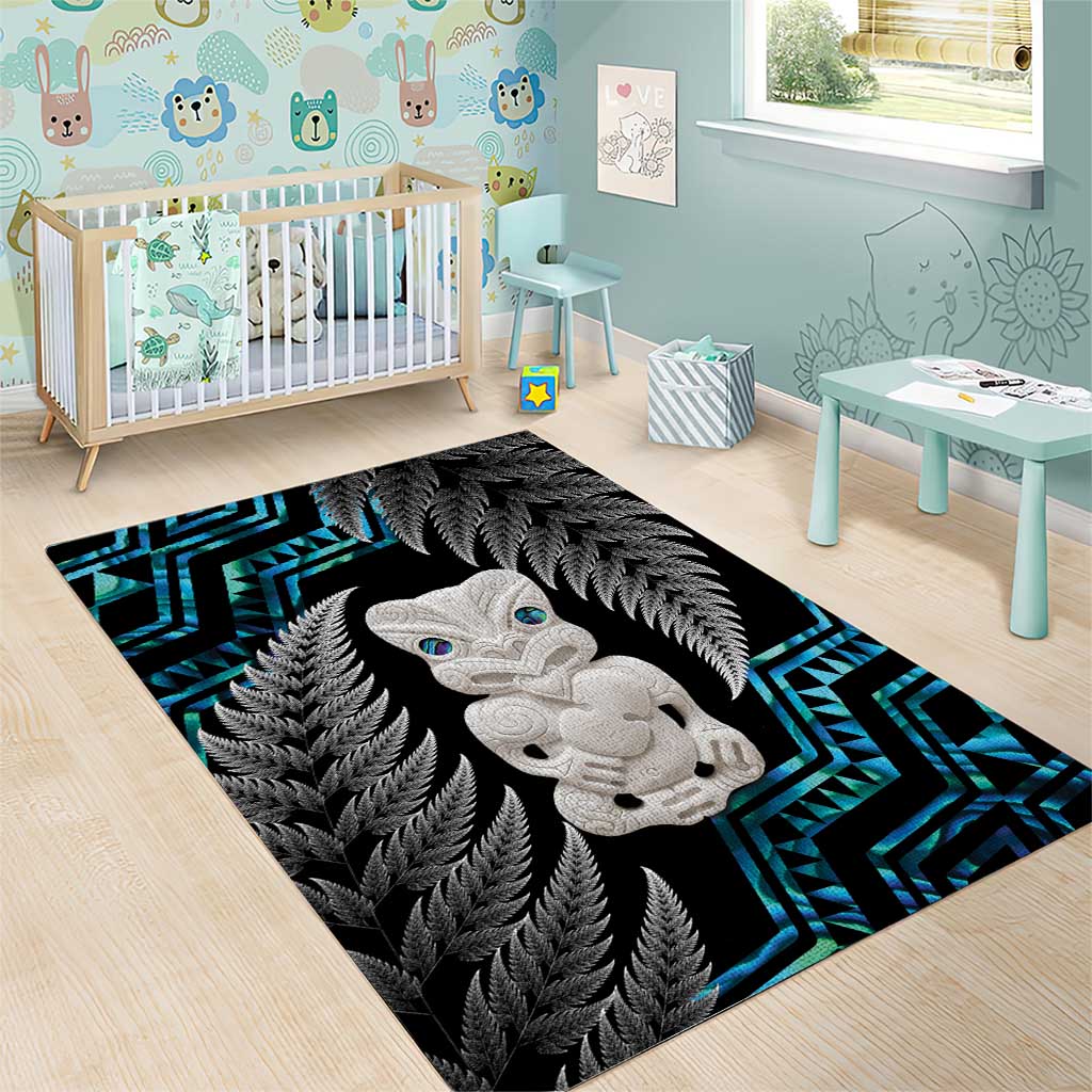 Aotearoa Taniko Paua Shell With Hei Tiki Area Rug LT14 - Polynesian Pride