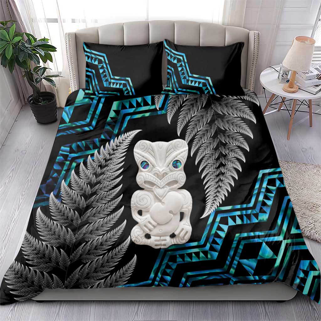 Aotearoa Taniko Paua Shell With Hei Tiki Bedding Set LT14 - Polynesian Pride