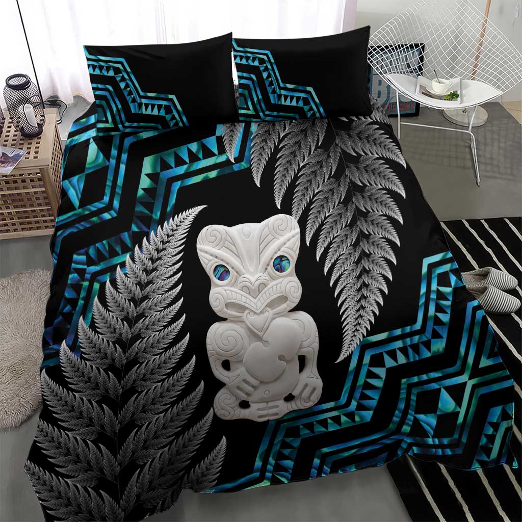 Aotearoa Taniko Paua Shell With Hei Tiki Bedding Set LT14 - Polynesian Pride