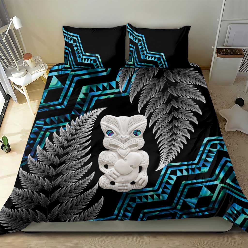 Aotearoa Taniko Paua Shell With Hei Tiki Bedding Set LT14 - Polynesian Pride