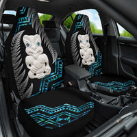 Aotearoa Taniko Paua Shell With Hei Tiki Car Seat Cover LT14 One Size Black - Polynesian Pride
