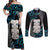 Aotearoa Taniko Paua Shell With Hei Tiki Couples Matching Off Shoulder Maxi Dress and Long Sleeve Button Shirt