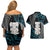 Aotearoa Taniko Paua Shell With Hei Tiki Couples Matching Off Shoulder Short Dress and Hawaiian Shirt