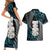 Aotearoa Taniko Paua Shell With Hei Tiki Couples Matching Short Sleeve Bodycon Dress and Hawaiian Shirt