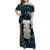 Aotearoa Taniko Paua Shell With Hei Tiki Family Matching Off Shoulder Maxi Dress and Hawaiian Shirt